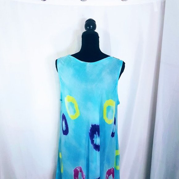 #C37 Light Blue Tie Dye Sundress - Picture 5 of 8